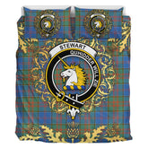 Stewart of Appin Hunting Ancient Tartan Crest Bedding Set - Golden Thistle Style